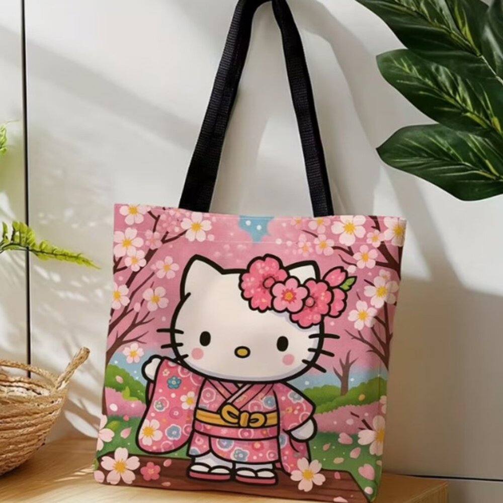 HELLO KITTY “Kimono Cherry Blossoms” Shopping Tote Bag (BRAND-NEW & SO‎ CUTE!)